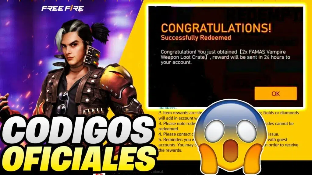 codigos de free fire de hoy Actualizados