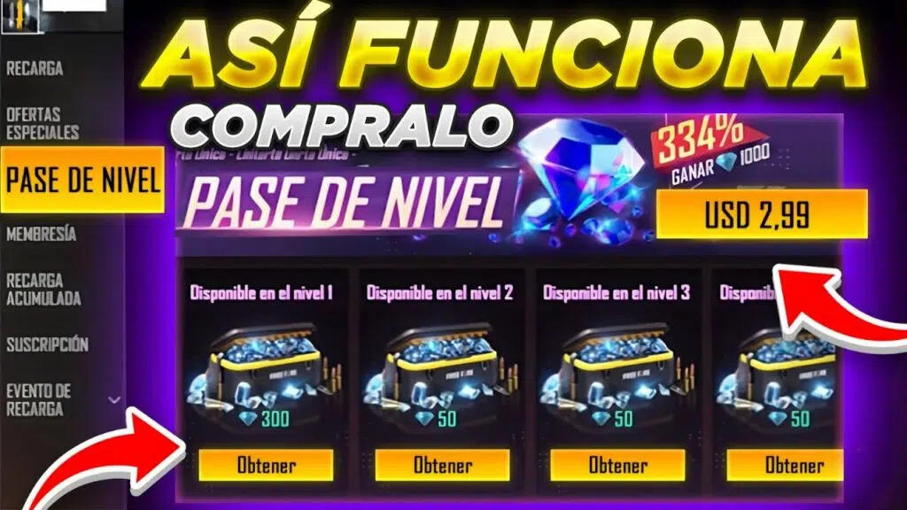 como comprar el pase de nivel en free fire